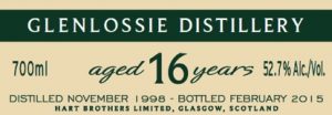 Glenlossie 16 Year Old