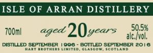 Isle of Arran 20 Year Old